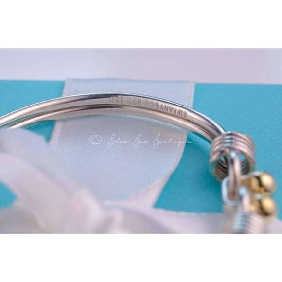 Tiffany & Co. Vintage Ball Coil Hook Bangle Bracelet in 925 Silver & 18K Gold - Picture 4 of 8